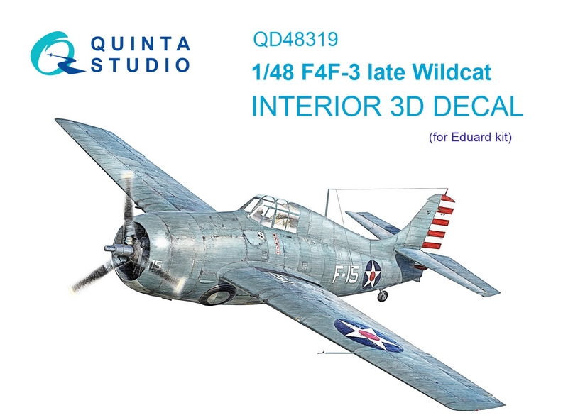 QD48319  декали  3D Декаль интерьера кабины F4F-3 late (Eduard)  (1:48)