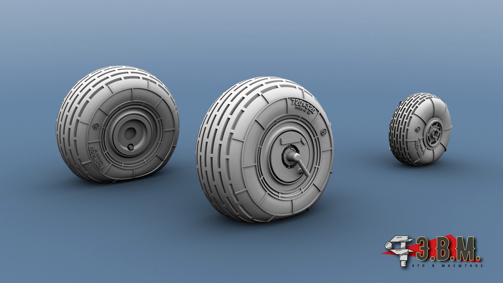 RS72019  дополнения из смолы  М-28 колеса шасси  (1:72)