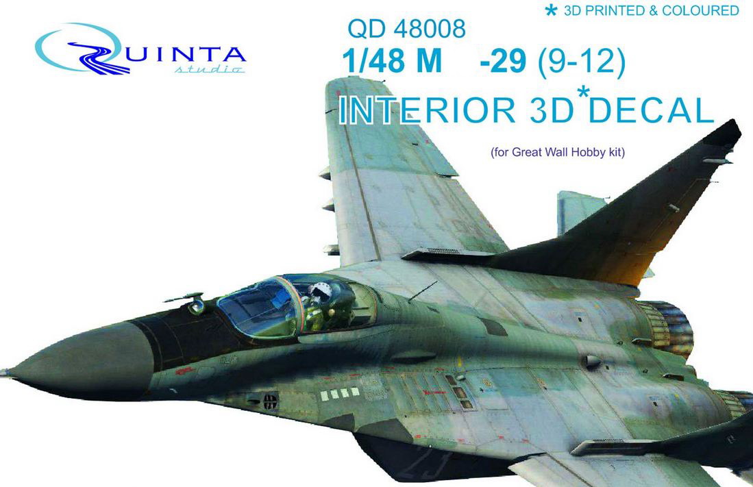 QD48008  декали  3D Декаль интерьера кабины М-29 9-12 (GWH)  (1:48)