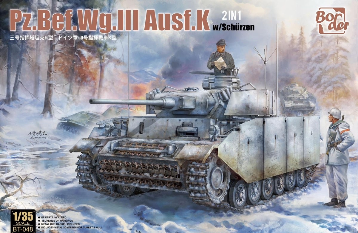 BT-048  техника и вооружение  Pz.Bef.Wg.III Ausf.K 2in1 w/Schürzen  (1:35)