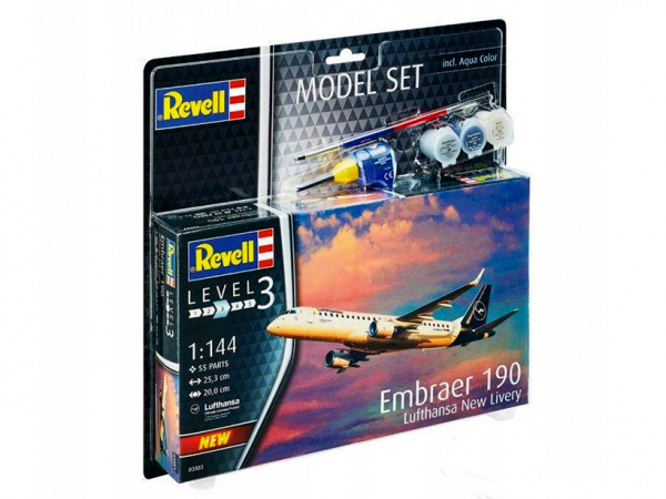 63883  авиация  Embraer 190 Lufthansa New Livery MODEL SET  (1:144)