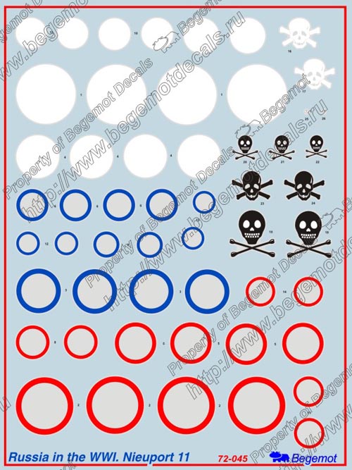 72045  декали  Ньюпор-11 в ПМВ  (1:72)