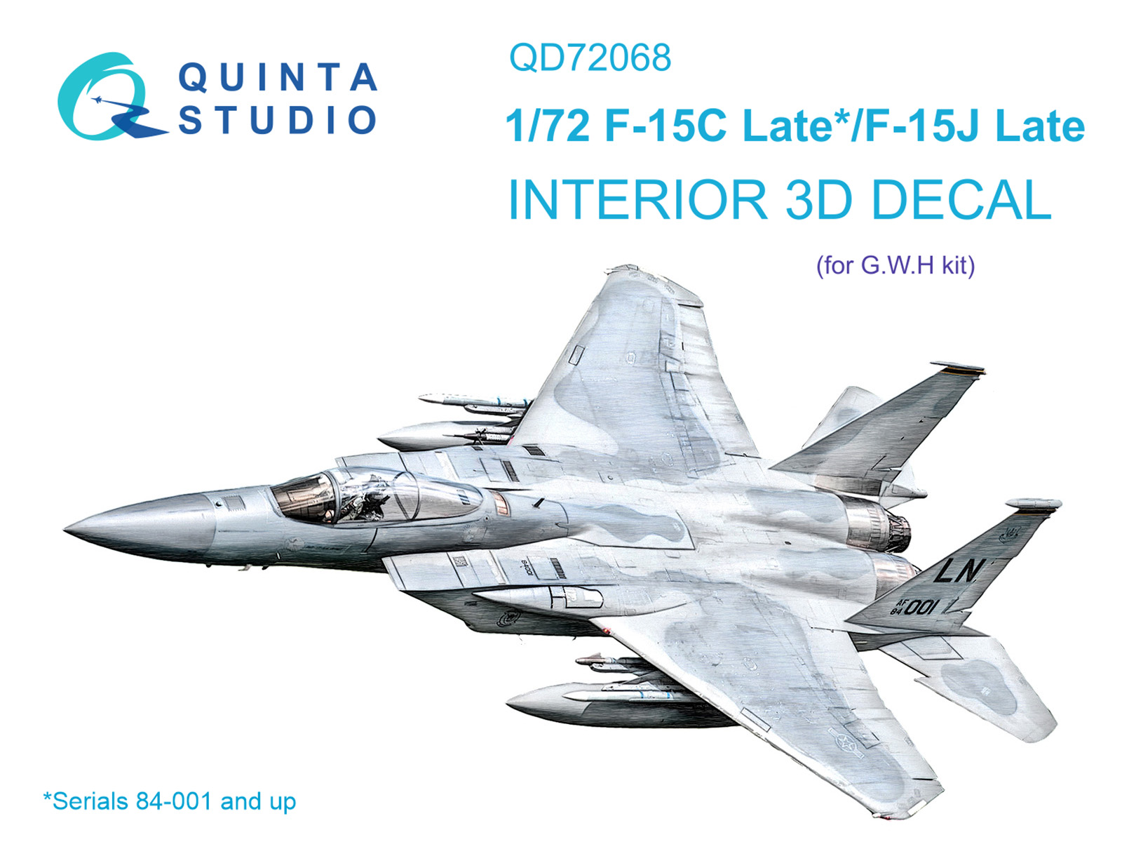 QD72068  декали  3D Декаль интерьера кабины F-15C Late/F-15J Late (GWH)  (1:72)