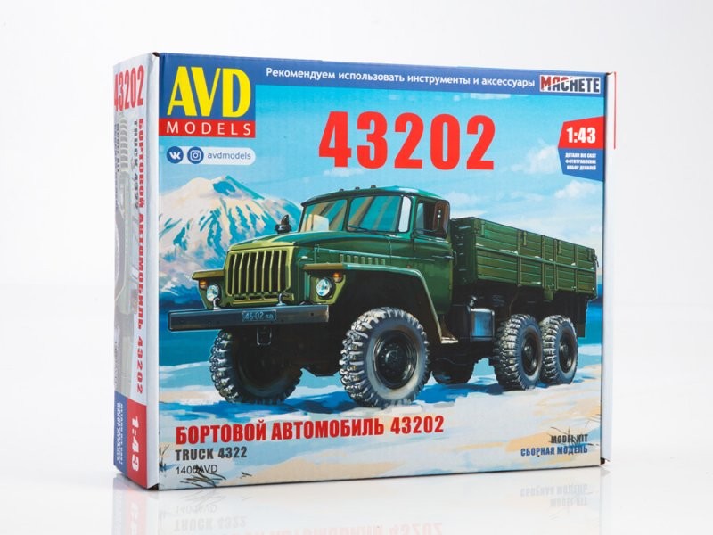 1400AVD  автомобили и мотоциклы  Бортовой автомобиль 43202  (1:43)