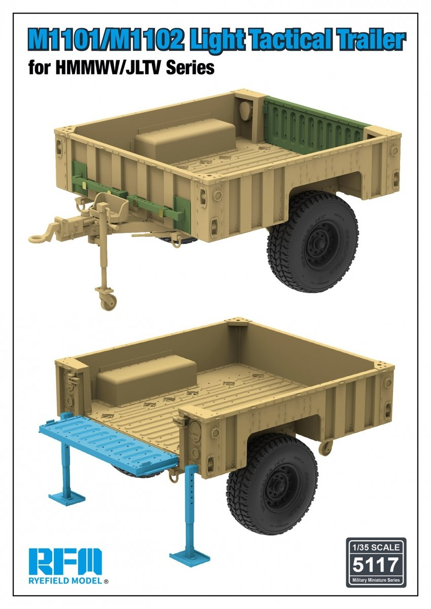 RM-5117  техника и вооружение  M1101/M1102 Light Tactical Trailer for HMMWV/JLTV Series  (1:35)