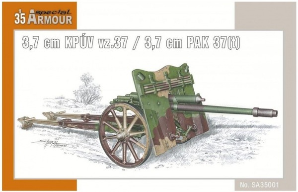 SA35001  техника и вооружение  3.7 cm KPUV vz.37 cannon (3,7 cm PAK 37(t)) Spoke Wheels  (1:35)
