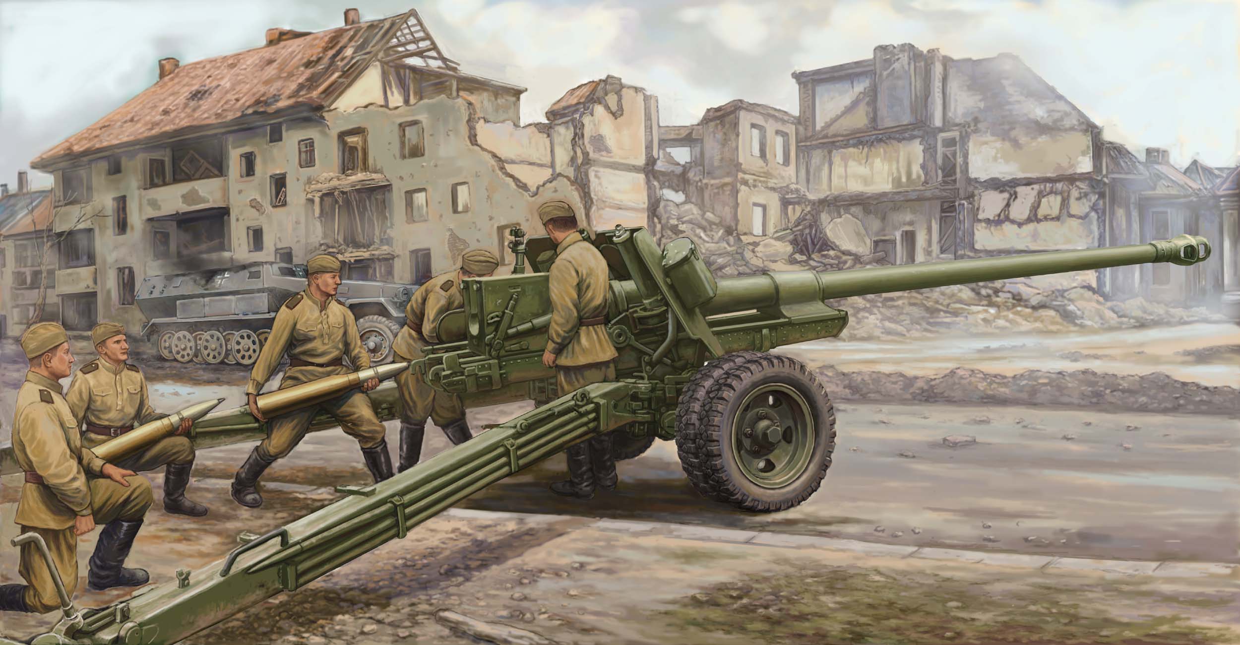 02331  техника и вооружение  Russian 100mm Anti-tank Gun M1944 (BS-3)  (1:35)