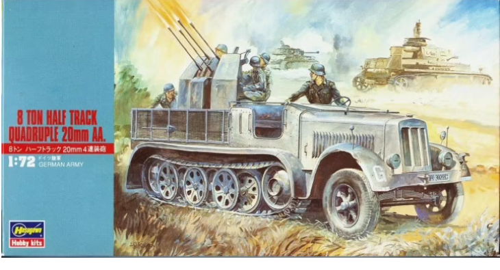 31114  техника и вооружение  8 Ton Half Track Quadruple 20mm AA.  (1:72)
