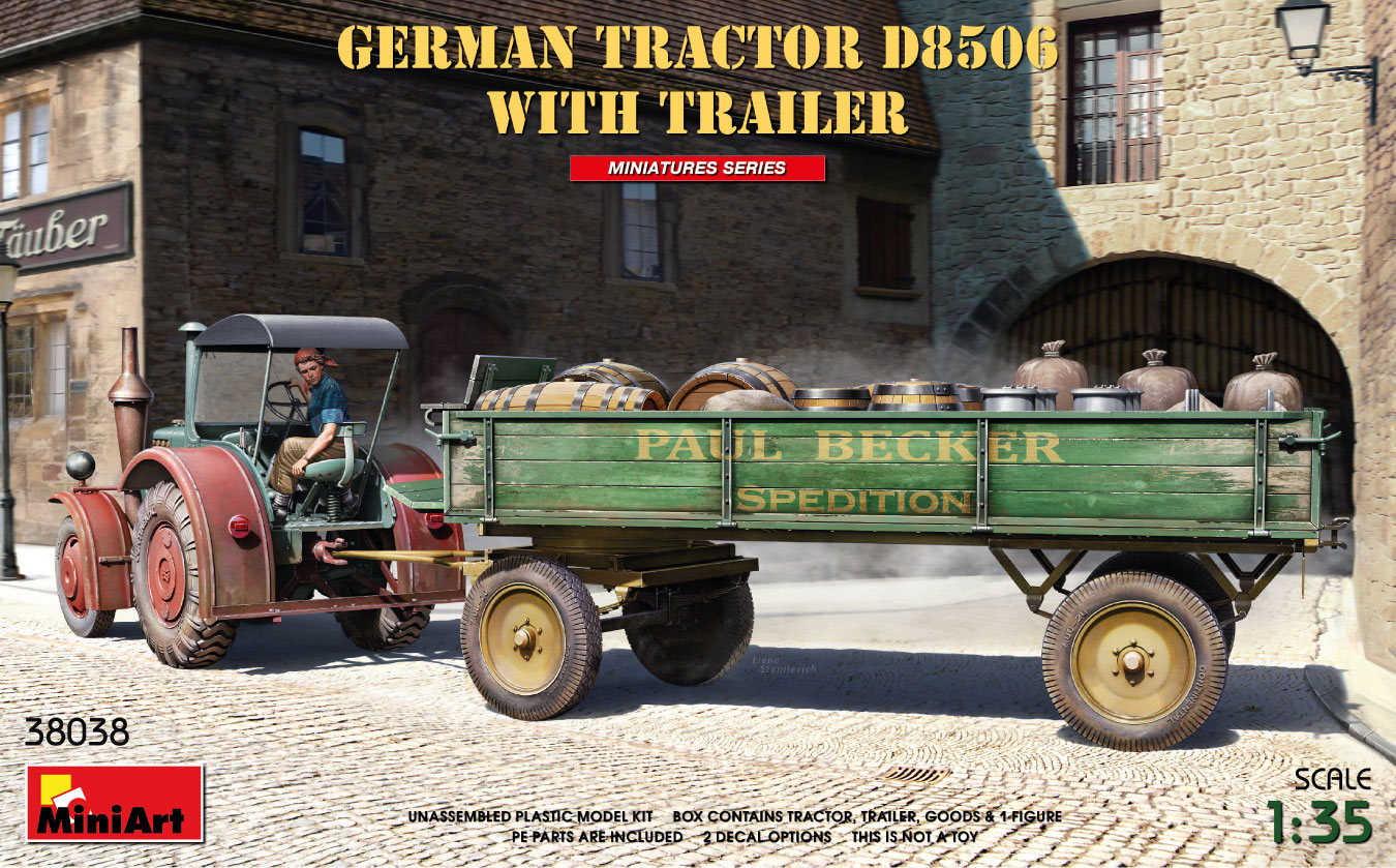 38038  техника и вооружение  GERMAN TRACTOR D8506 WITH TRAILER  (1:35)