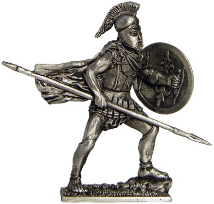 005 A  миниатюра  Греческий гоплит с пикой, 490г до н.э.