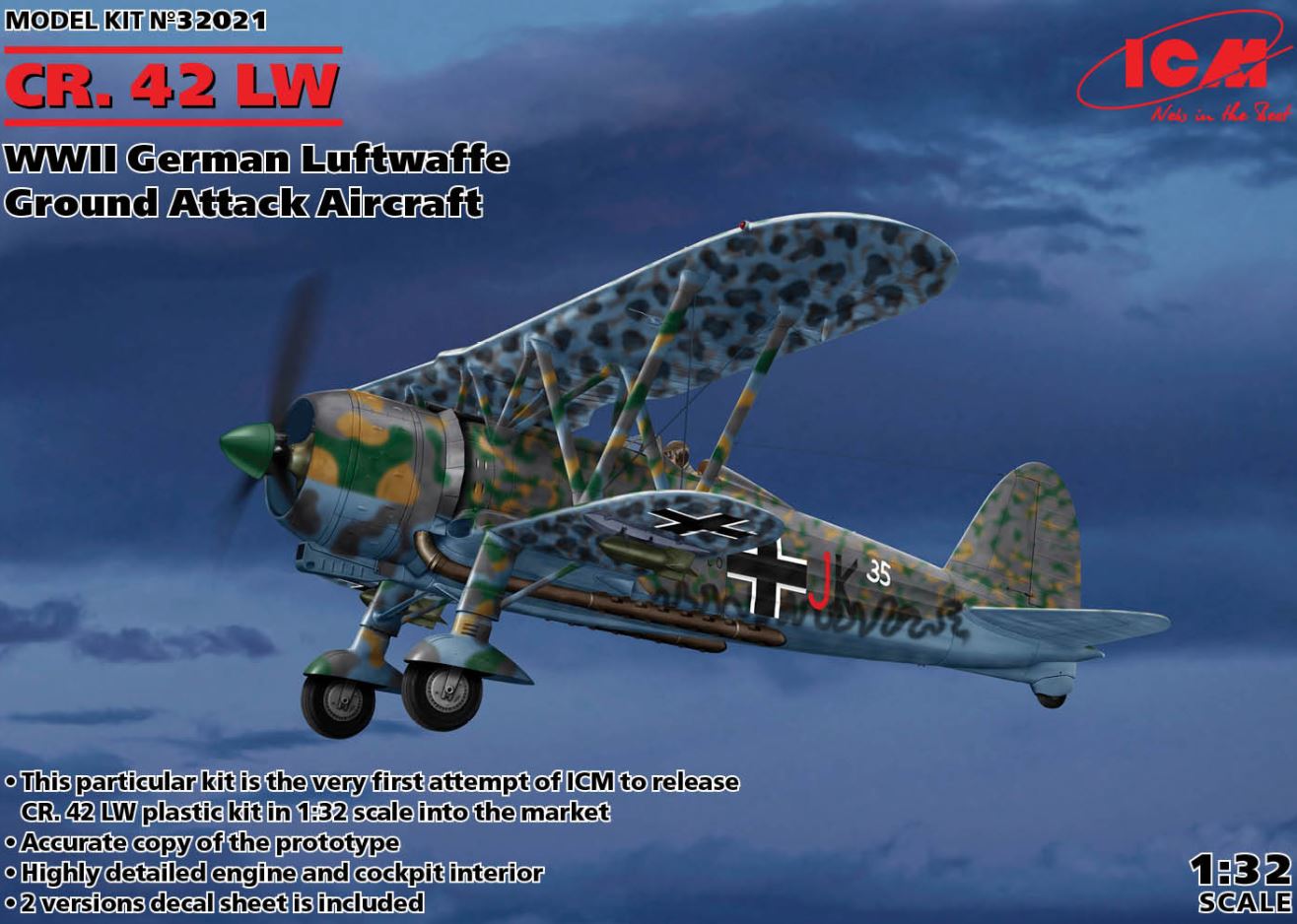 32021  авиация  CR.42LW, Штурмовой самолет ВВС Германии II МВ  (1:32)