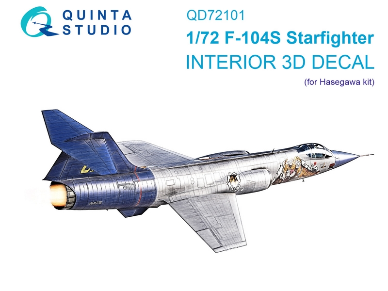 QD72101  декали  3D Декаль интерьера кабины F-104S (Hasegawa)  (1:72)