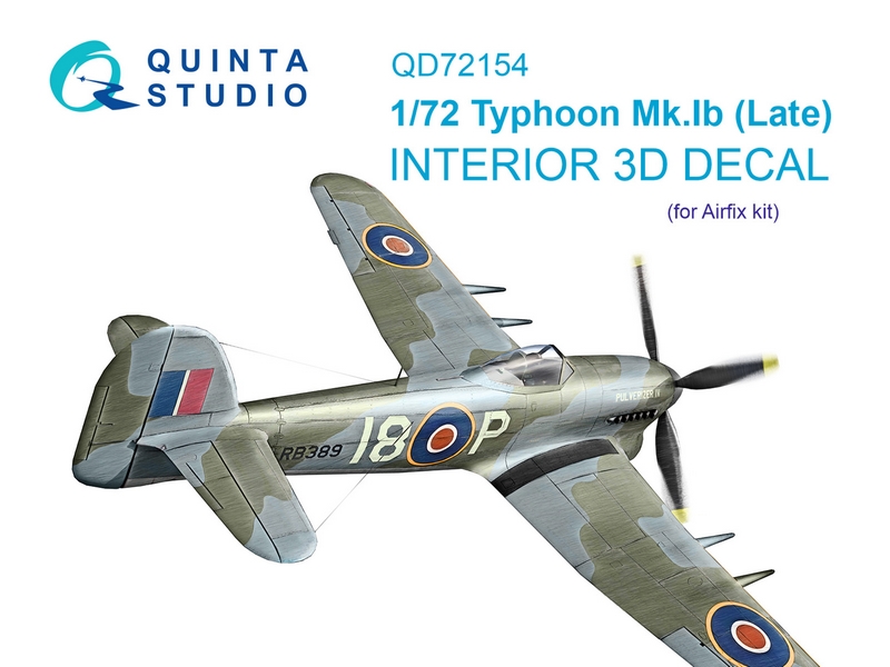 QD72154  декали  3D Декаль интерьера кабины Typhoon Mk.IB late (Airfix)  (1:72)