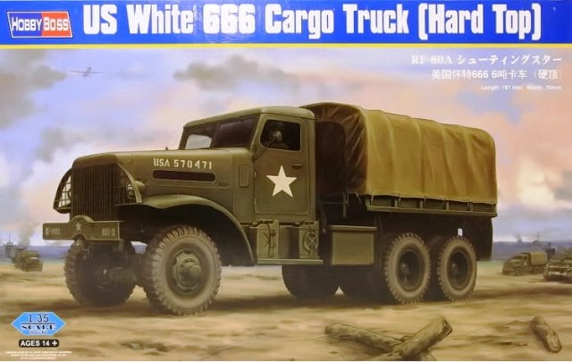 83801  техника и вооружение  US White 666 Cargo (Hard Top)  (1:35)