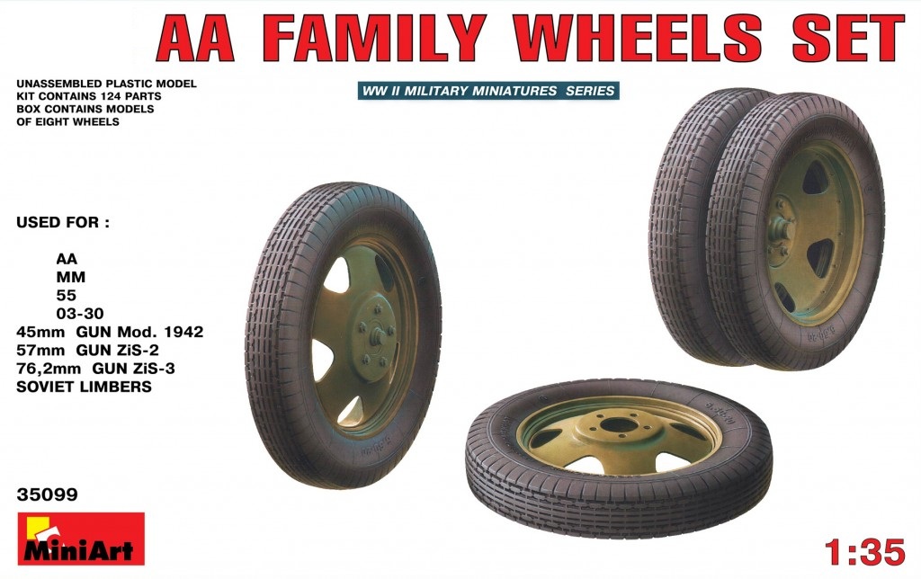 35099  дополнения из пластика  AA FAMILY WHEELS SET  (1:35)