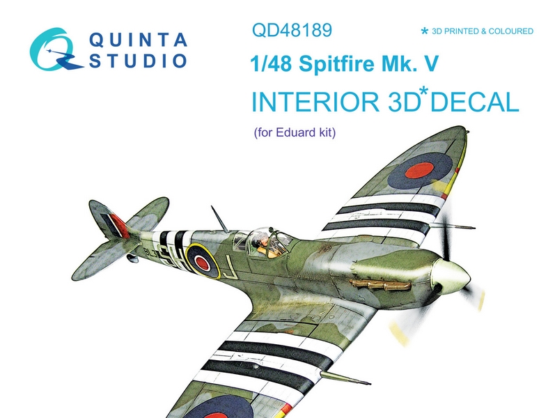 QD48189  декали  3D Декаль интерьера кабины Spitfire Mk.V (Eduard)  (1:48)