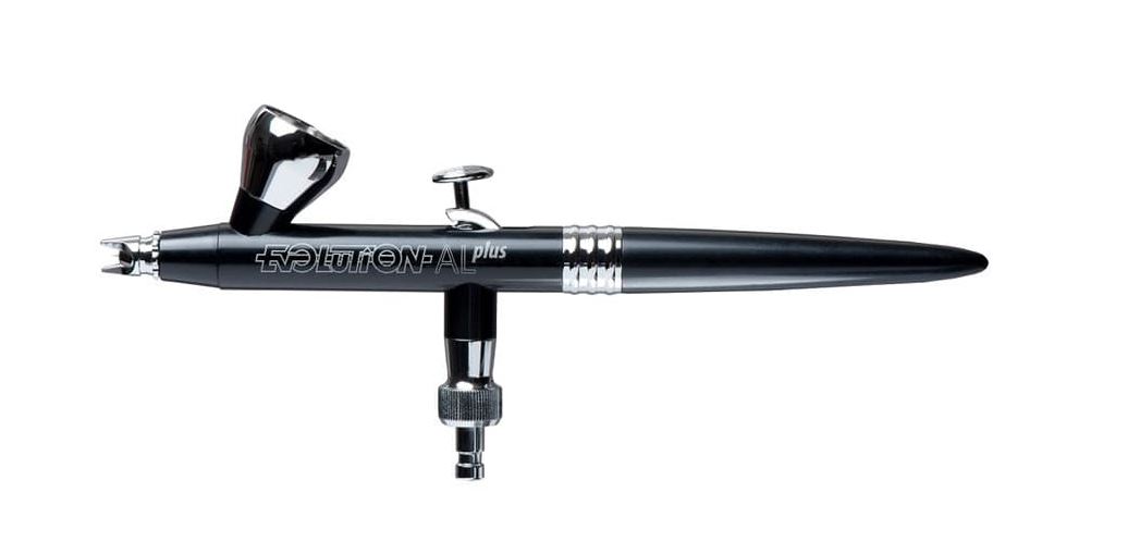 HS-126265  аэрография  Аэрограф H&S EVOLUTION AL два сопла 0.2 + 0.4 мм, бачок 2 + 5 мл, PTFE уплотн