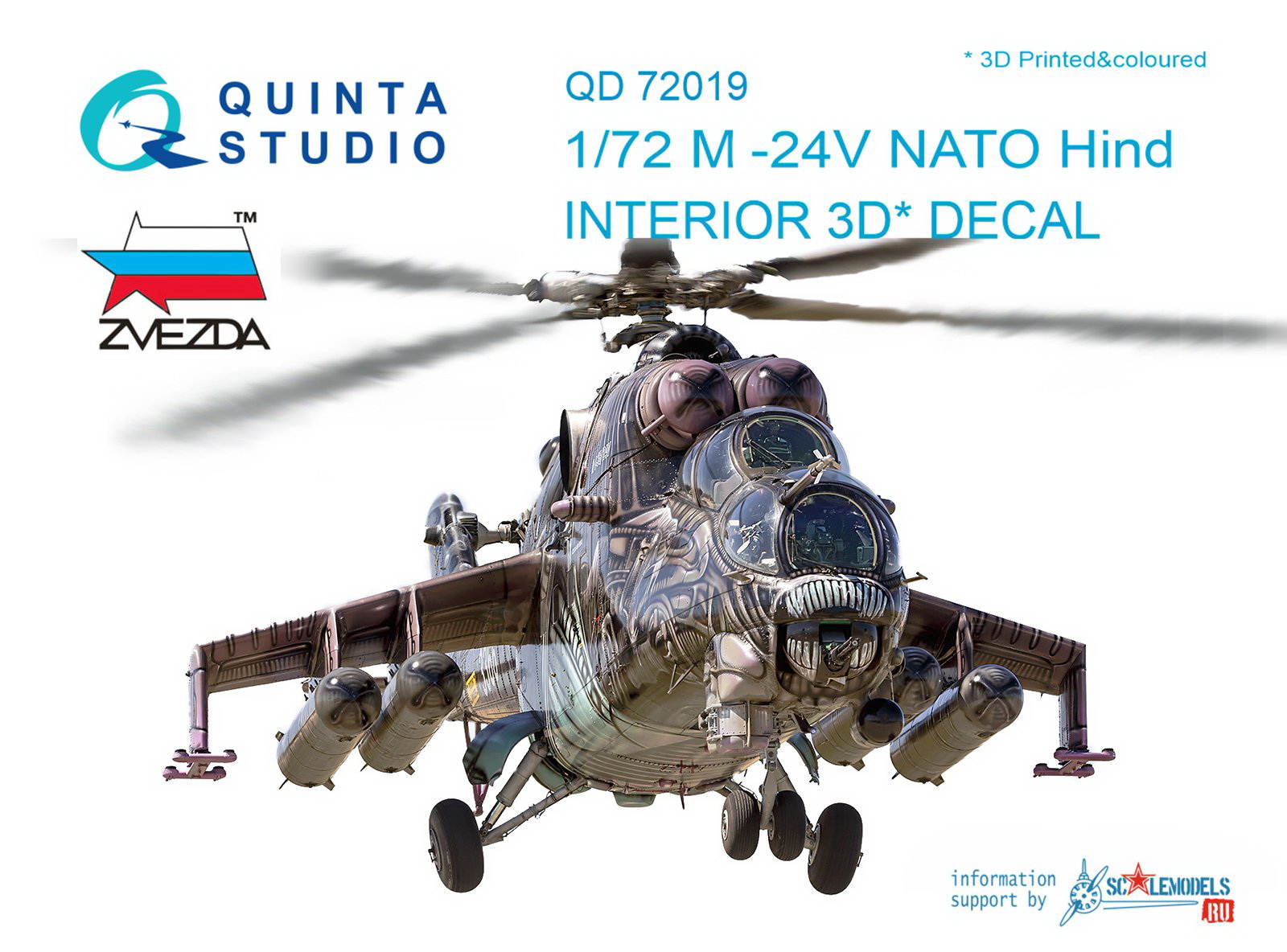 QD72019  декали  3D Декаль интерьера кабины М-24В (Звезда)  (1:72)
