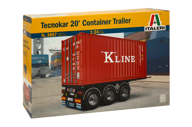 3887  автомобили и мотоциклы  Прицеп Tecnokar 20 Container Trailer  (1:24)