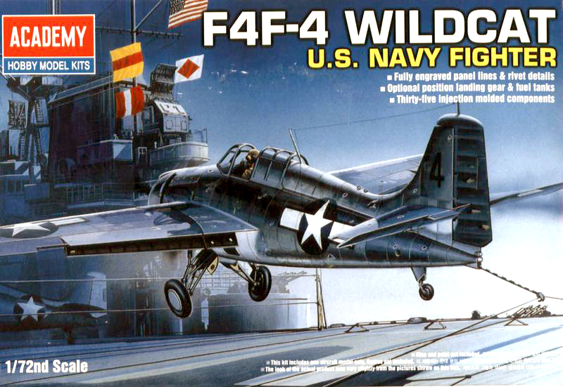 12451  авиация  GRUMMAN F4F-4 WILDCAT (1:72)