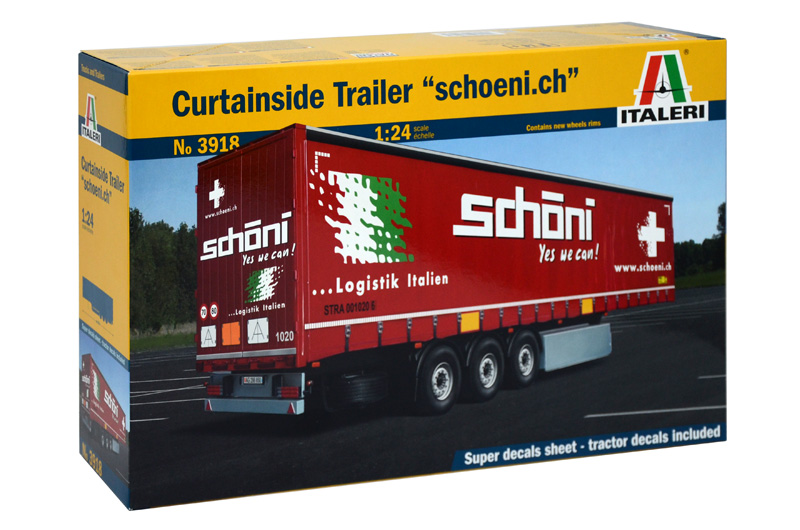 3918  автомобили и мотоциклы  Прицеп Curtainside Trailer "Schoeni.ch"  (1:24)