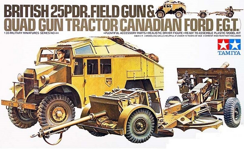 35044  техника и вооружение  BRITISH 25PDR.FIELD GUN & QUAD GUN TRACTOR CANADIAN FORD F.G.T. (1:35)