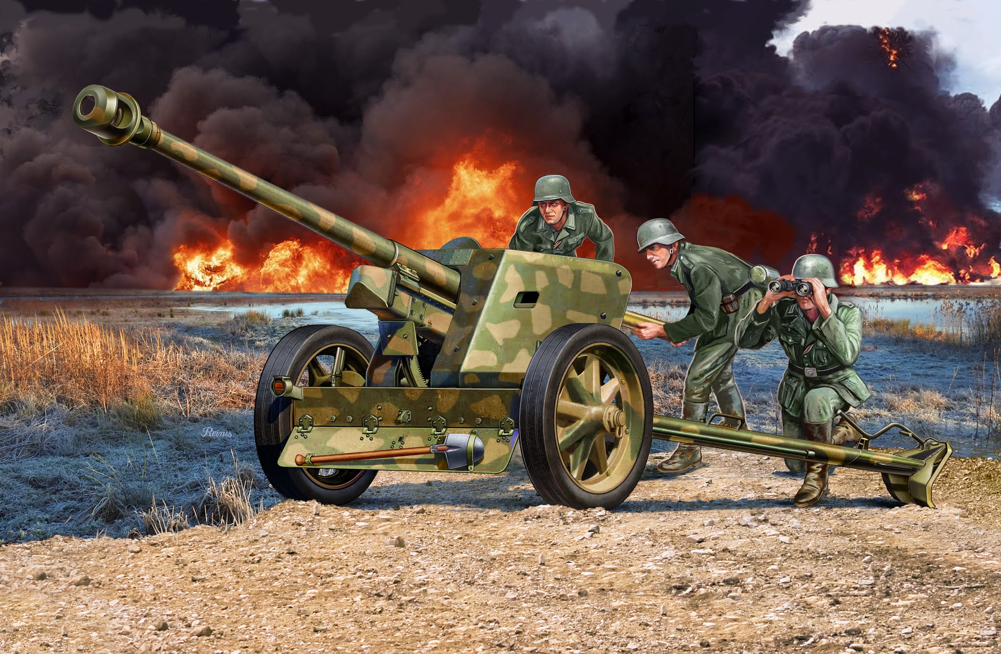 SA72025  техника и вооружение  7,5cm Pak 40 German Anti-Tank Gun  (1:72)