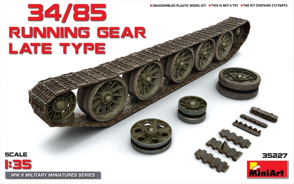 35227  траки наборные  Tанк-34/85 RUNNING GEAR LATE TYPE  (1:35)