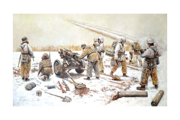 7071  техника и вооружение 15 cm. NEBELWERFER 41 with CREW (1:72)