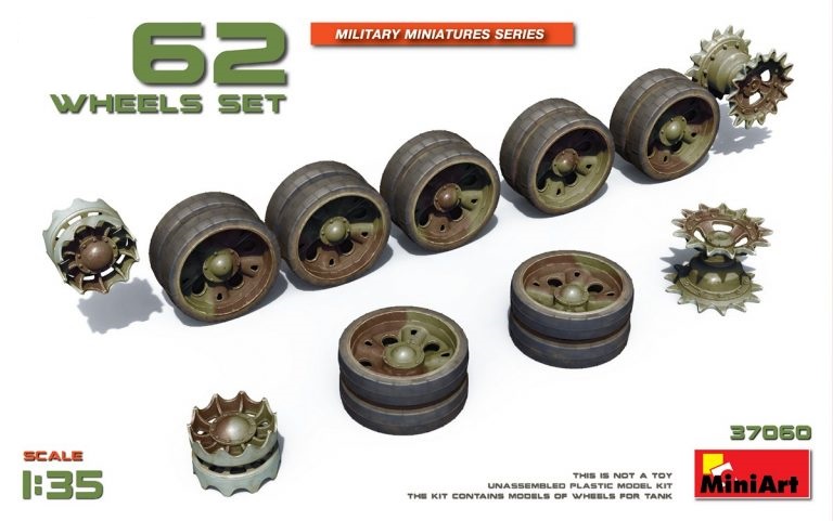 37060  дополнения из пластика  Танк-62 WHEELS SET  (1:35)