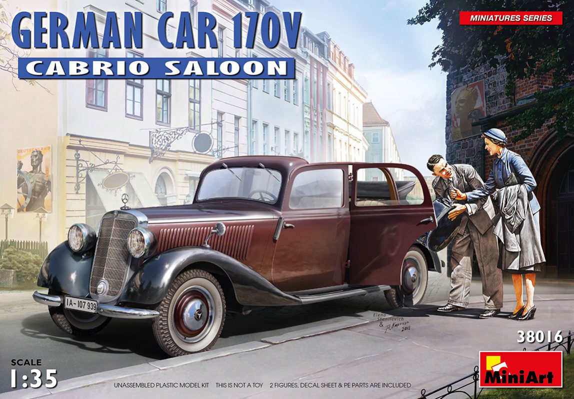 38016  автомобили и мотоциклы  GERMAN CAR 170V CABRIO SALOON  (1:35)