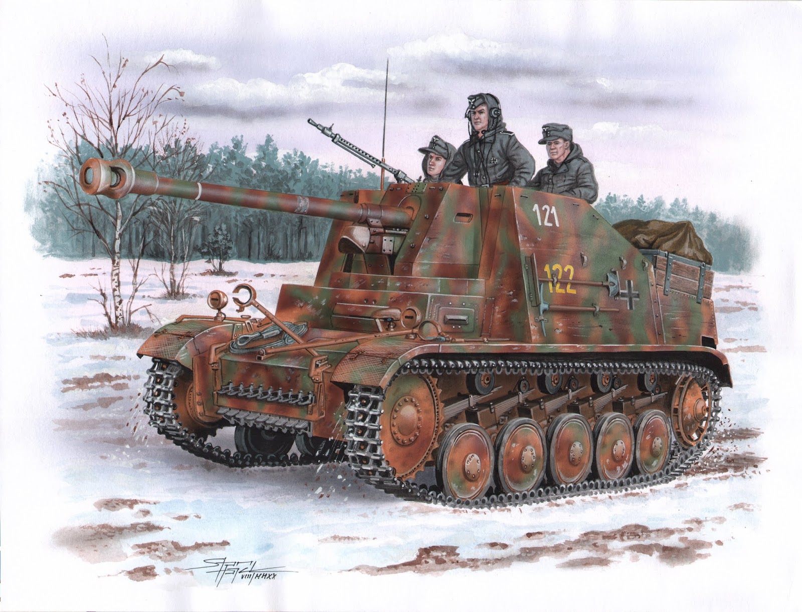 SA72020  техника и вооружение  Sd.Kfz. 131 Marder II (7,5 cm Pak 40/2)  (1:72)