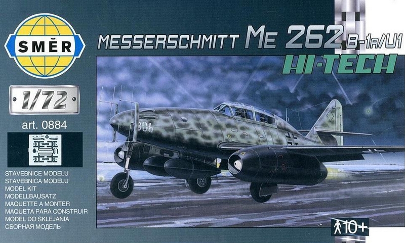 0884  авиация  Messerschmitt Me 262 B-1a/U1 (Hi-Tech Kit)  (1:72)