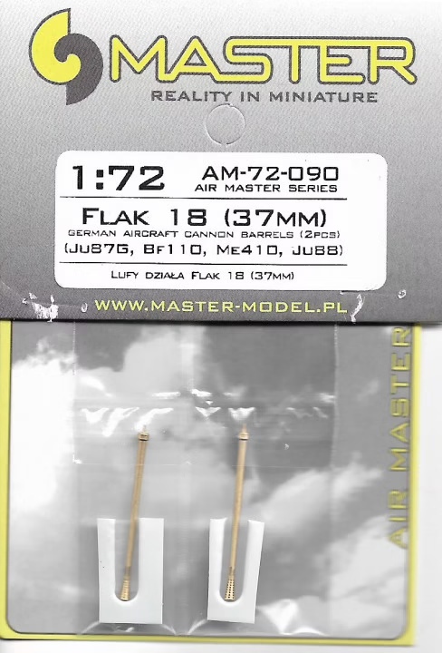 AM-72-090  металлические стволы  Стволы к немецкому орудию Flak 18 37мм (2шт)  (1:72)