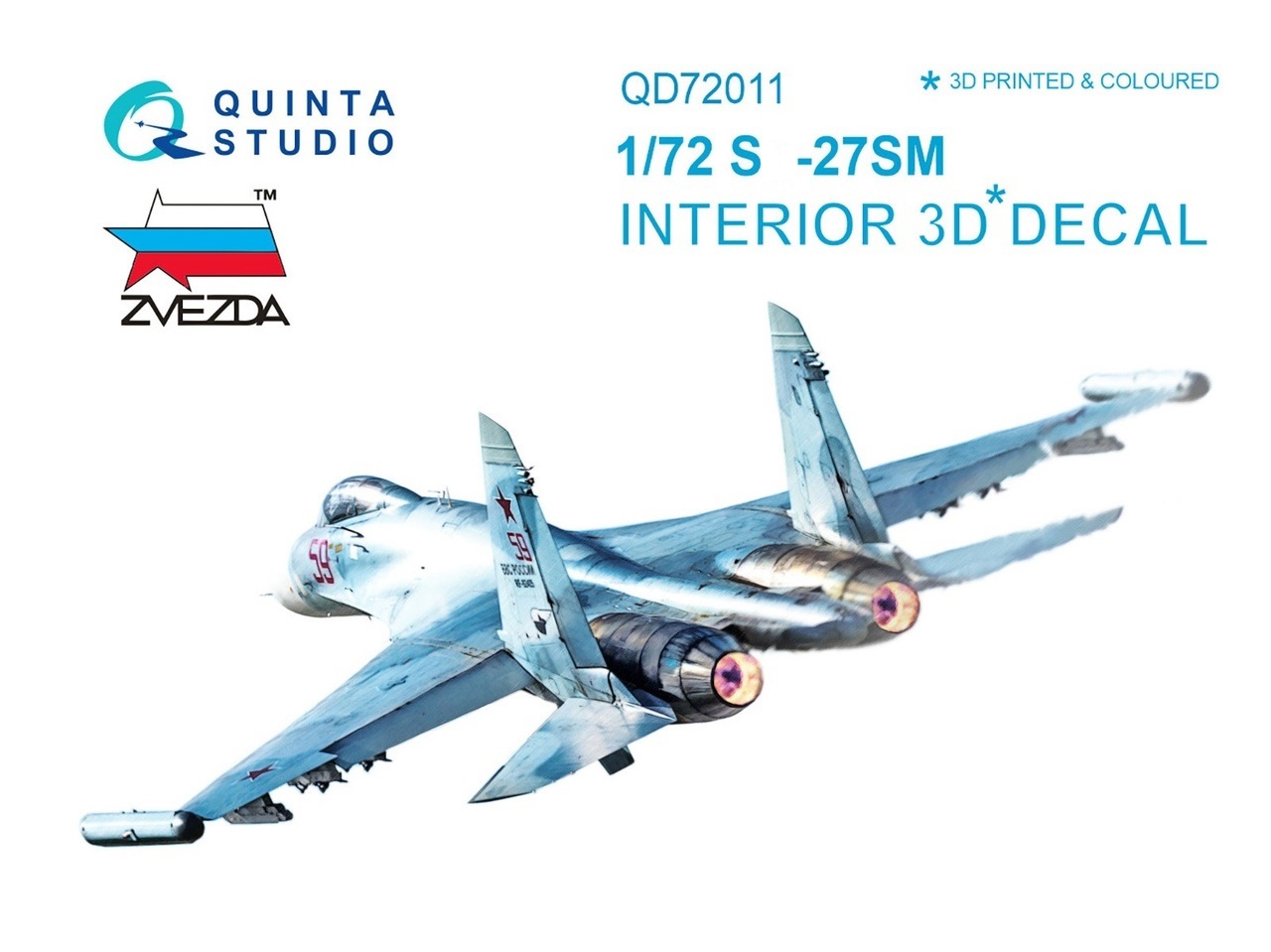 QD72011  декали  3D Декаль интерьера кабины ОКБ Сухого-27СМ (Звезда)  (1:72)