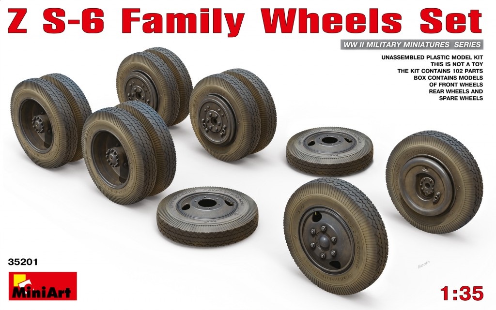 35201  дополнения из пластика  ZS-6 Family WHEELS SET  (1:35)
