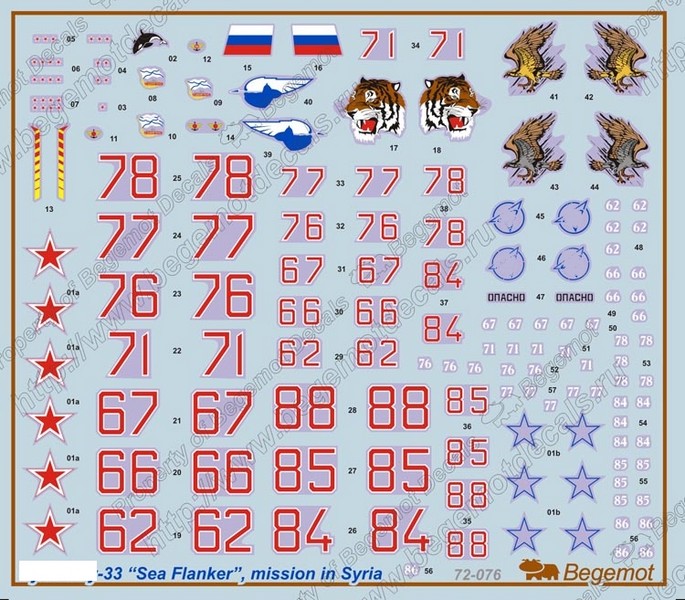 72076  декали  С-33, операция в Сирии  (1:72)