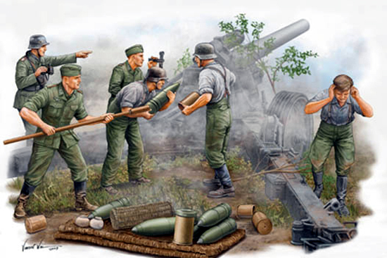 00425  фигуры  German s.FH 18 Field Howitzer Gun Crew  (1:35)