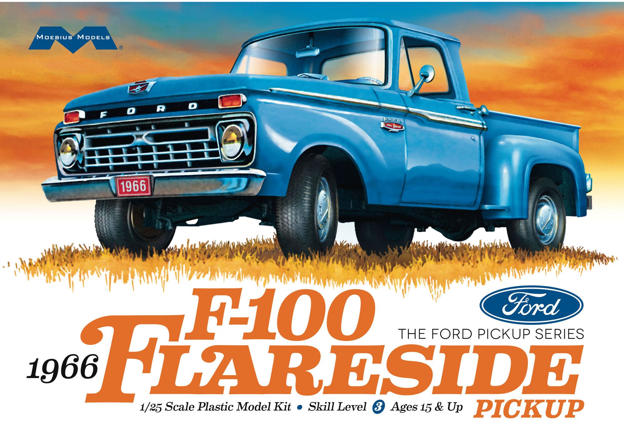 1232  автомобили и мотоциклы  1966 Ford F-100 Flareside Pickup  (1:25)