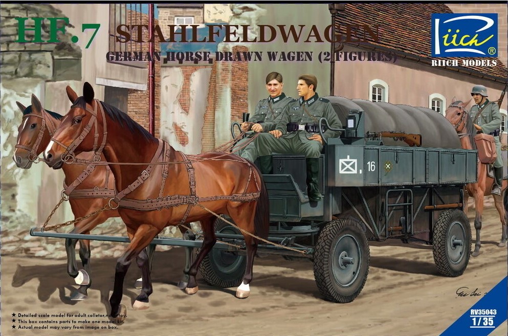 RV35043  техника и вооружение  HF.7 Stahlfeldwagen German Horse Drawn Wagen (2 Figures)  (1:35)