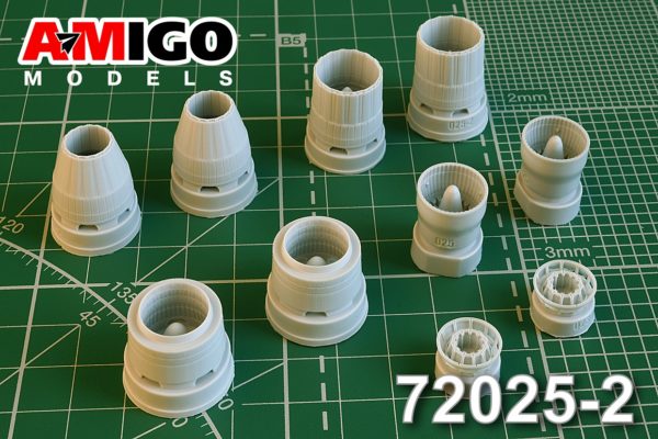 AMG 72025-2  дополнения из смолы  Сопло двигателя АЛ-41Ф1С С-35С (4 сопла-2 откр., 2 закр.)  (1:72)