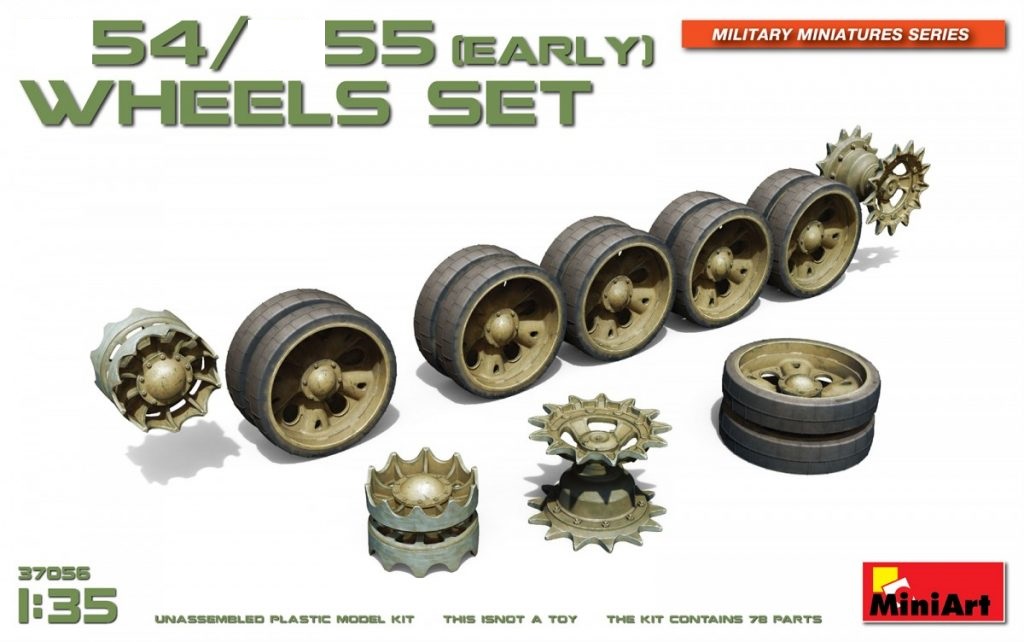 37056  дополнения из пластика  Танк-54/55 (EARLY) WHEELS SET  (1:35)