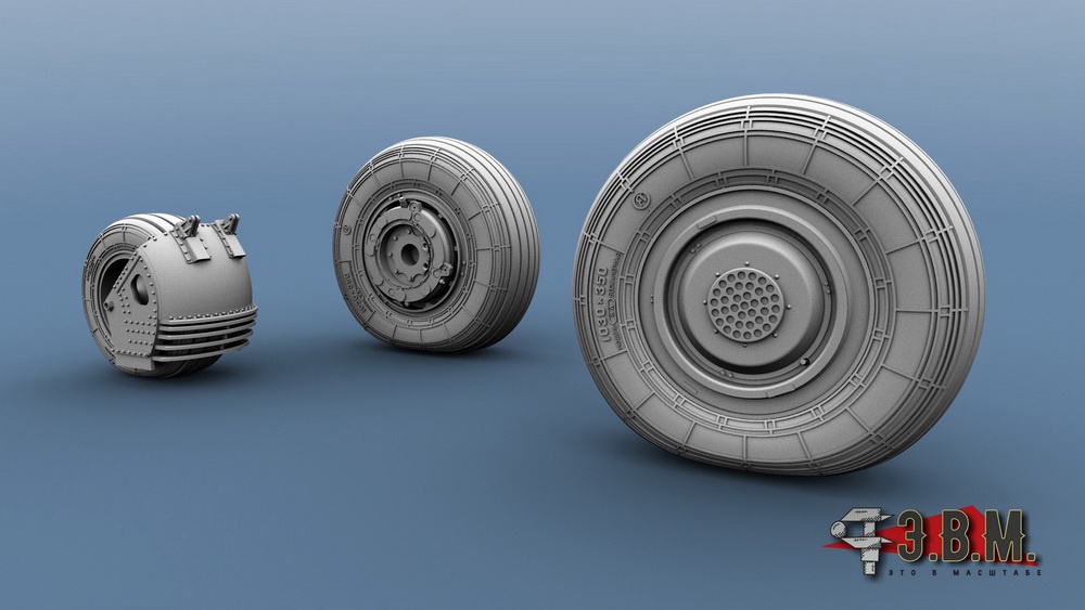 RS72002  дополнения из смолы  ОКБ Сухого-27 Колеса шасси  (1:72)