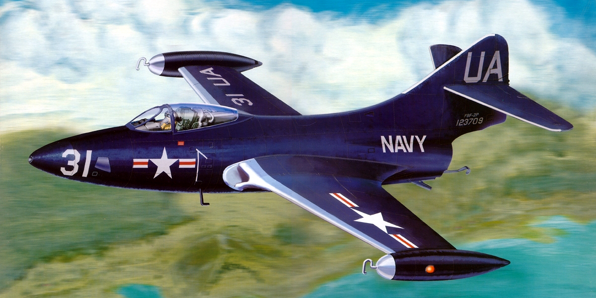 02833  авиация  US. Navy F9F-2P "Panther"  (1:48)