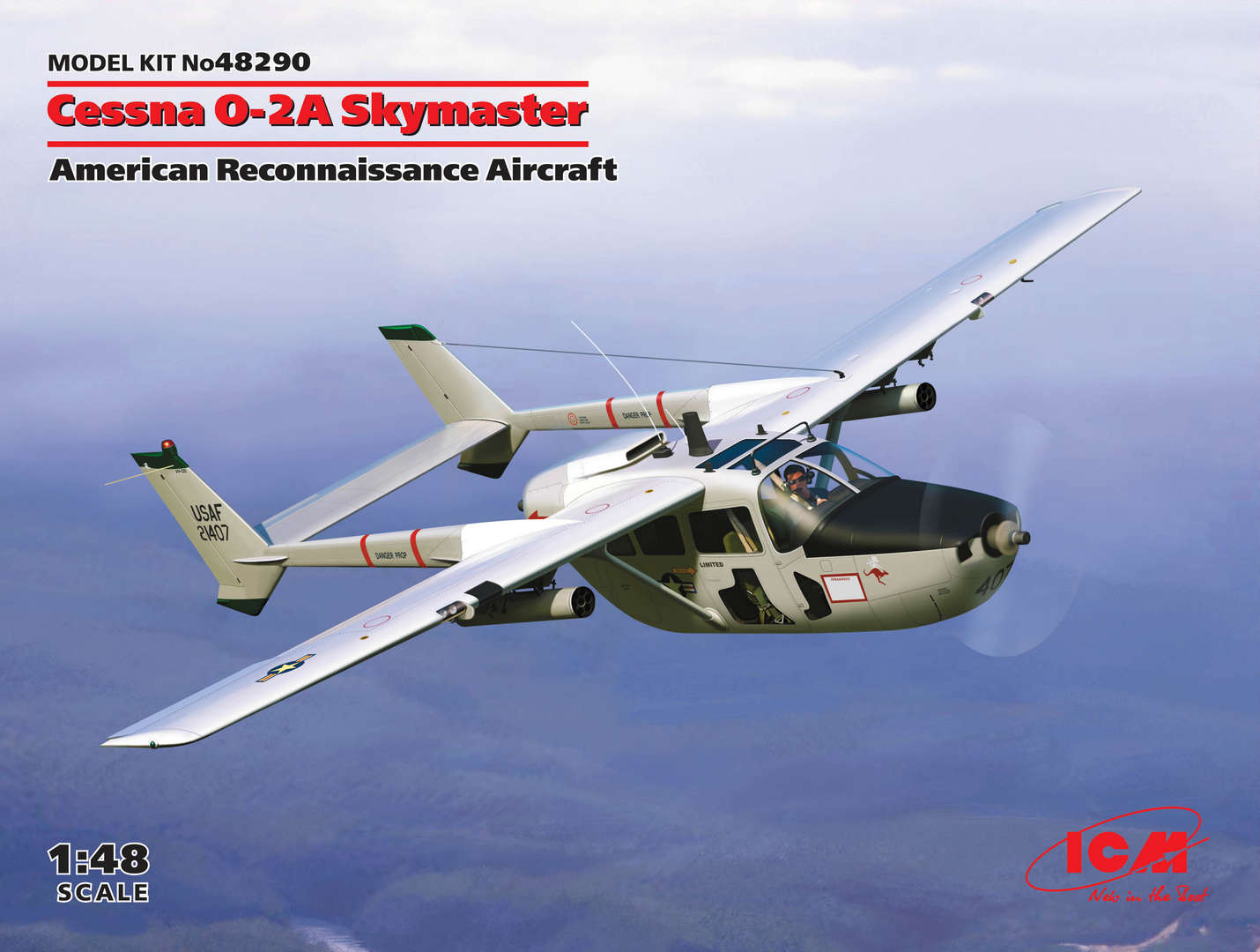 48290  авиация  Cessna O-2A Skymaster American Reconnaissance Aircraft  (1:48)