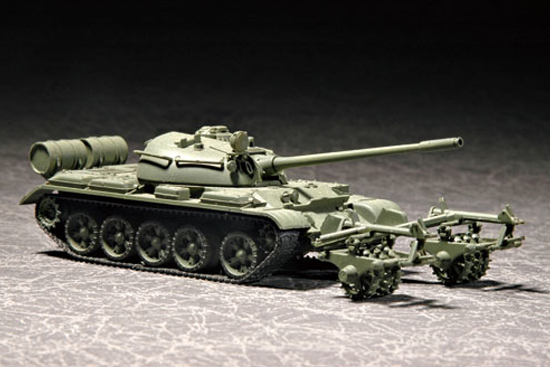 07283  техника и вооружение  Танк-55 with KMT-5  (1:72)