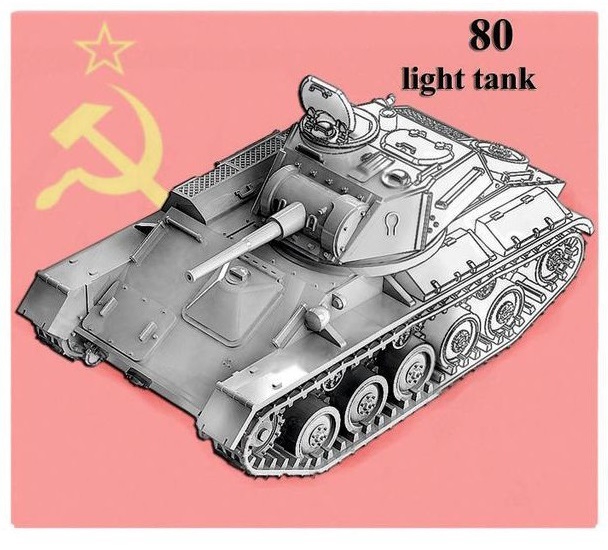 100067  техника и вооружение  Советский лёгкий танк Танк-80  (1:100)