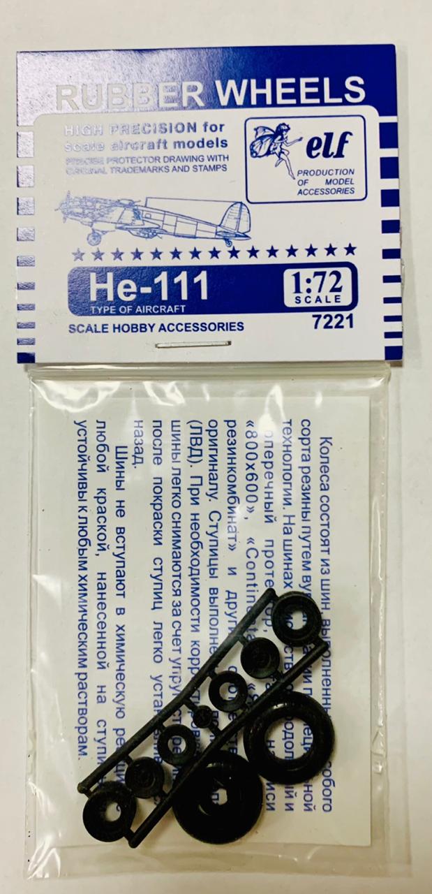 7221  дополнения из пластика  Rubber Wheels. He-111  (1:72)
