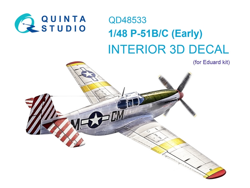 QD48533  декали  3D Декаль интерьера кабины P-51B/C (Eduard)  (1:48)