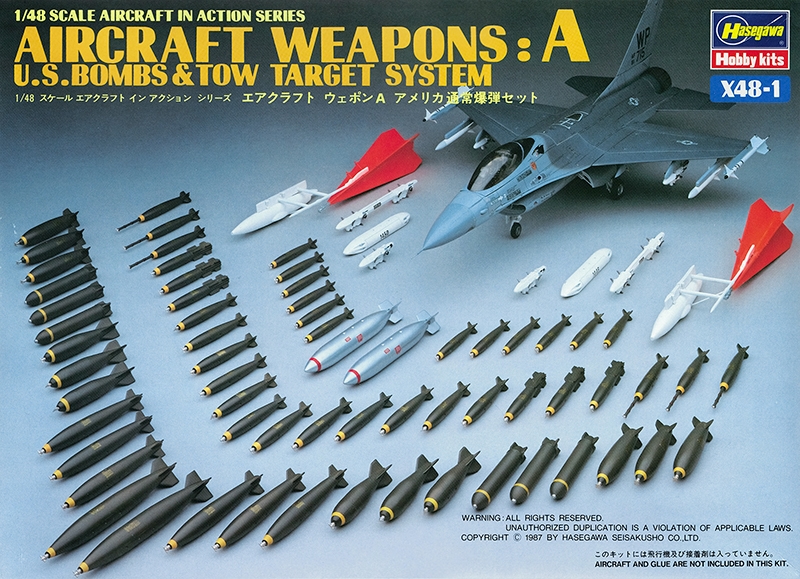 36001  дополнения из пластика  Aircraft Weapons: A. U.S Bombs & Tow Target System  (1:48)